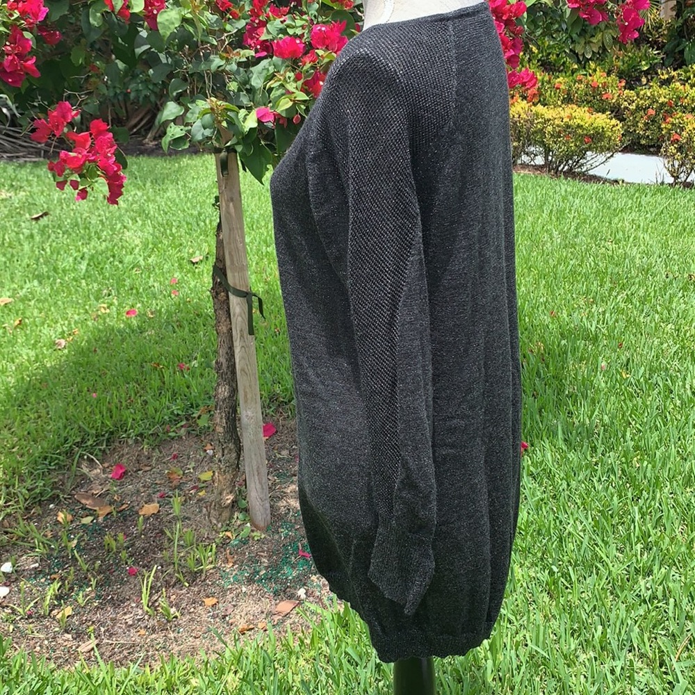 Eileen Fisher Mesh Sleeved Merino Wool Top - Picture 6 of 12